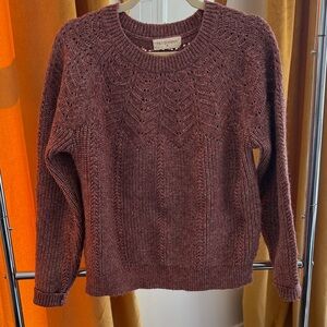76SUNNY Women's Burgundy Knit Sweater